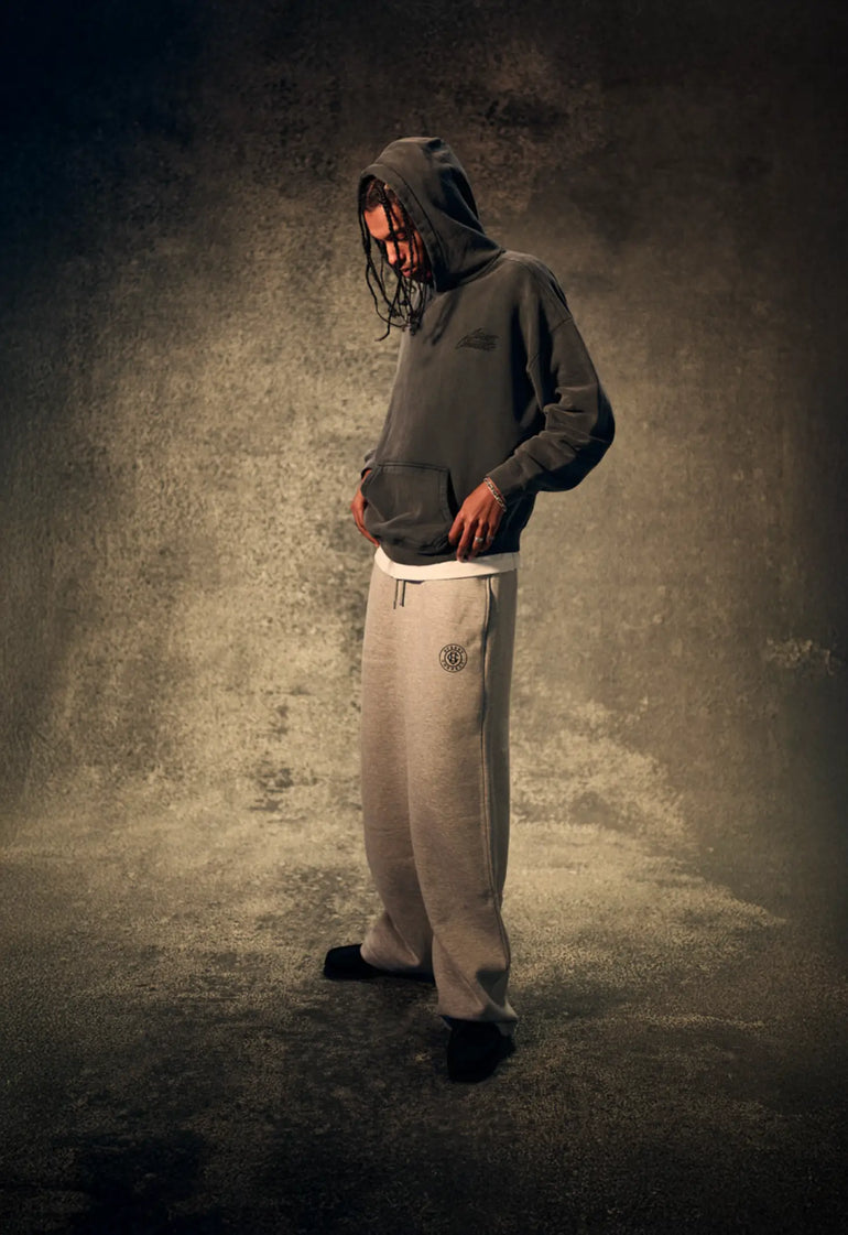 CIRCLE WIDE JOGGER HEATHER GREY
