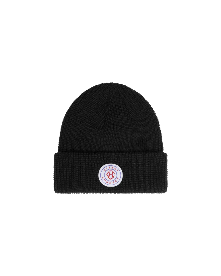 CIRCLE PATCH CUFF BEANIE BLACK