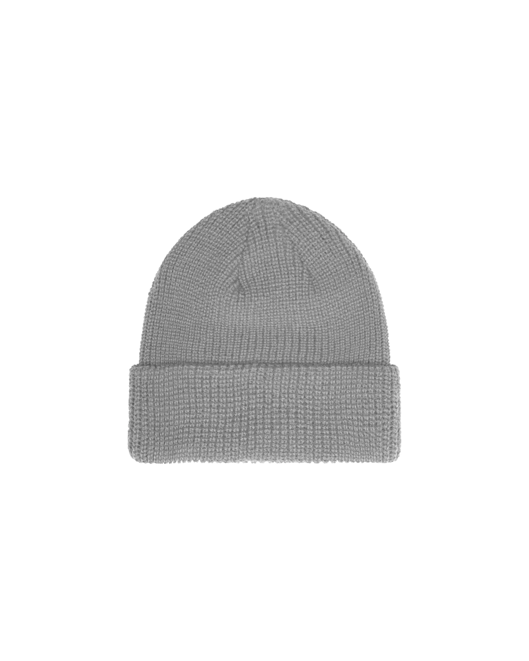 CIRCLE PATCH CUFF BEANIE HEATHER GREY