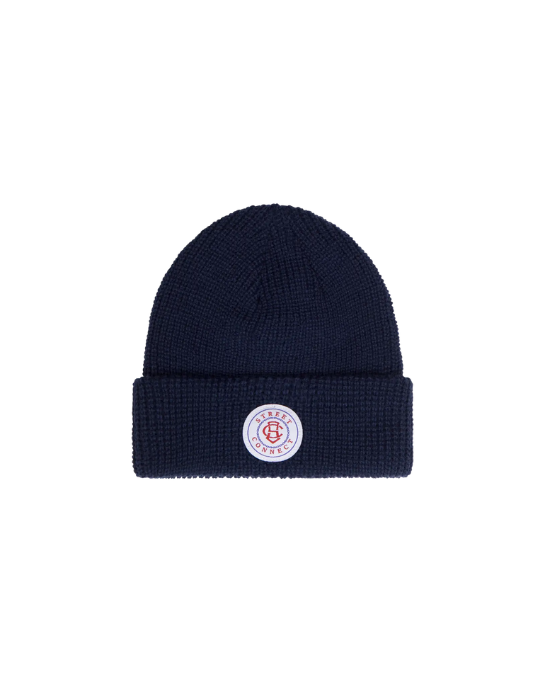 CIRCLE PATCH CUFF BEANIE NAVY