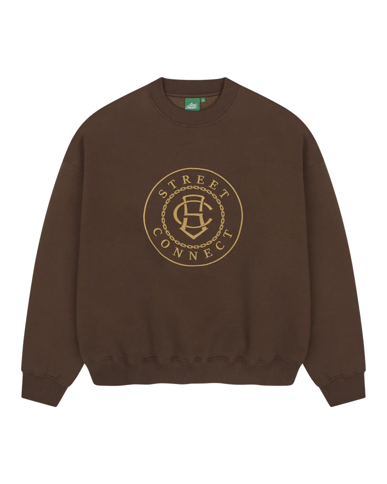 CIRCLE CREWNECK BROWN