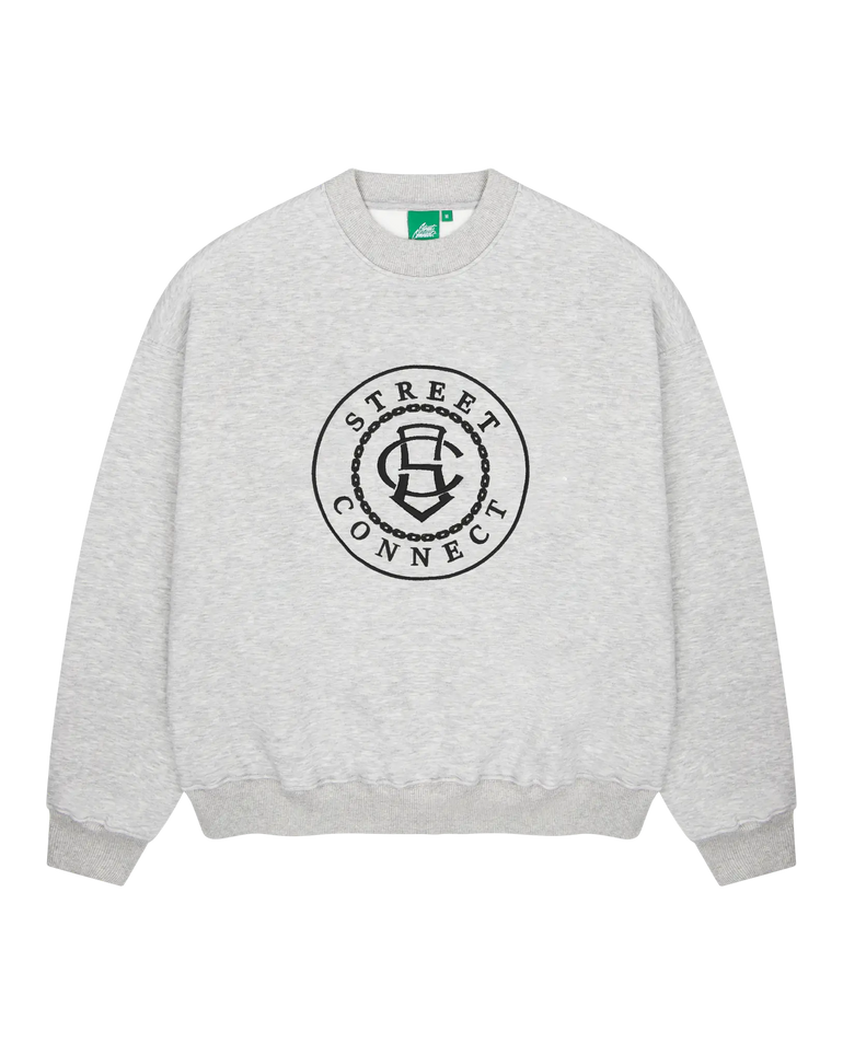 CIRCLE CREWNECK HEATHER GREY