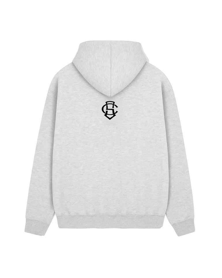 CIRCLE HOODED HEATHER GREY