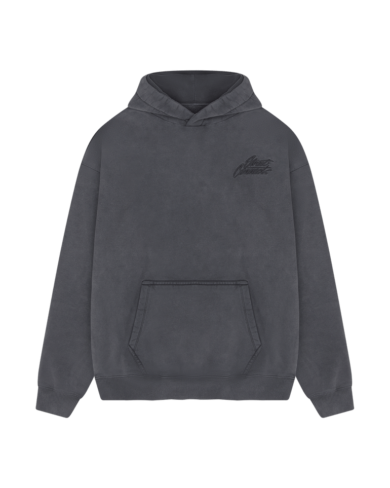 CLASSIC EMB. HOODED WASHED BLACK