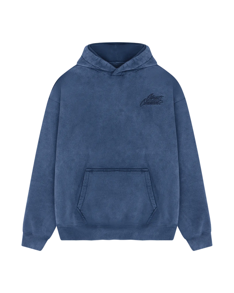 CLASSIC EMB. HOODED WASHED NAVY