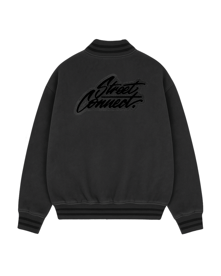 CLASSIC VARSITY JACKET WASHED BLACK