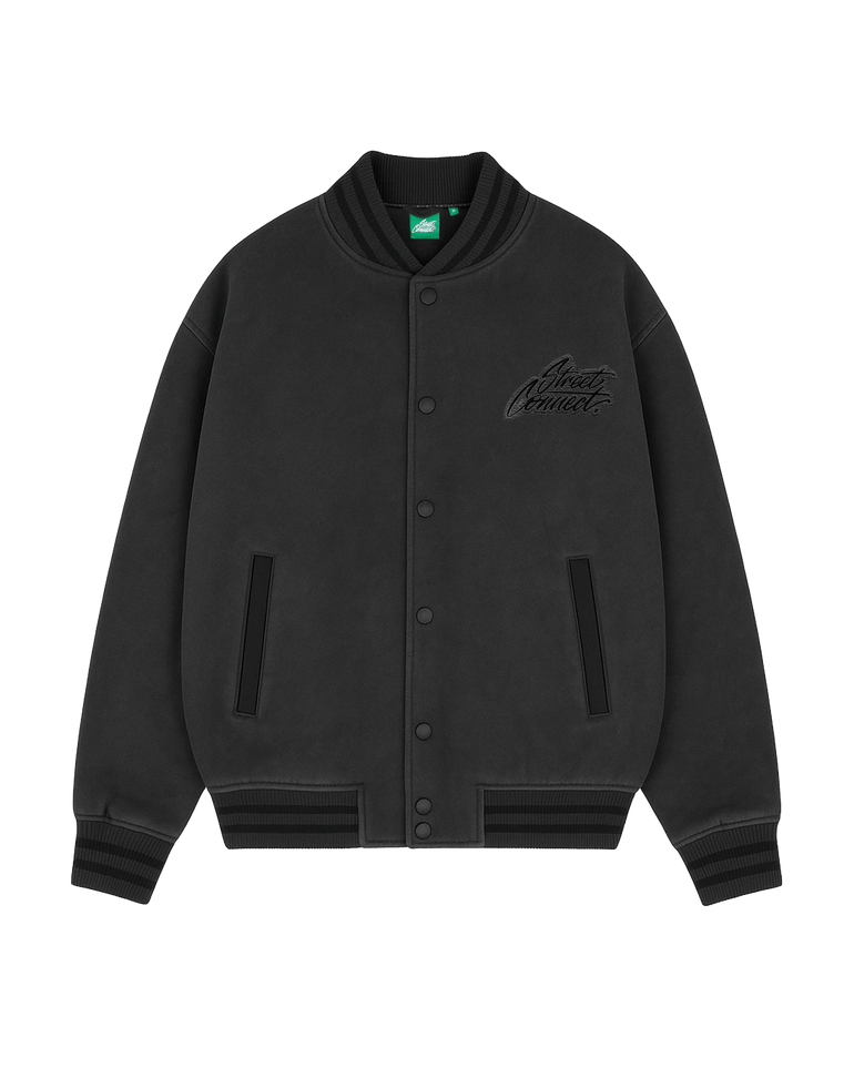 CLASSIC VARSITY JACKET WASHED BLACK