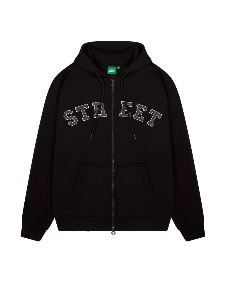 VARSITY HOODED ZIPPER NAVY