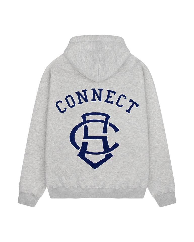 VARSITY HOODED ZIPPER NAVY