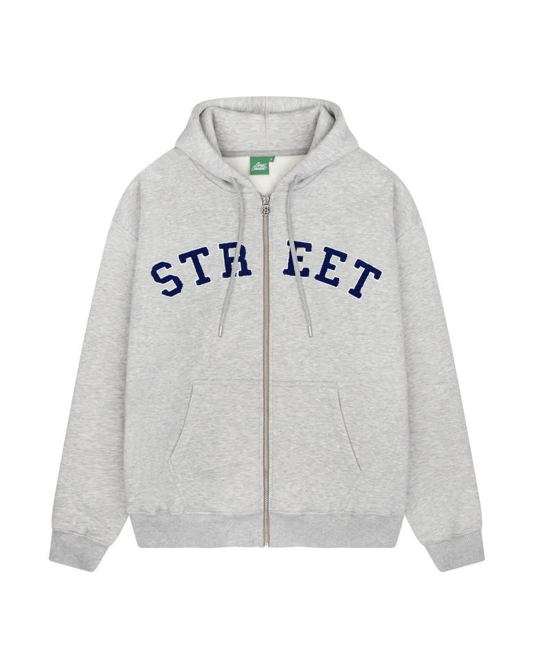 VARSITY HOODED ZIPPER NAVY